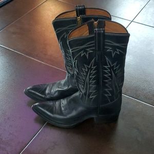 Tony Lama black zippered cowboy boots